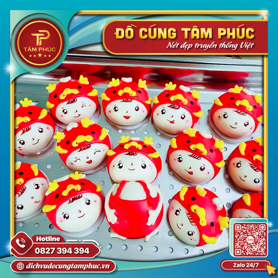 Bánh Bao Rồng Trên Mâm Cúng Mụ Cho Con Yêu Tuổi Thìn.